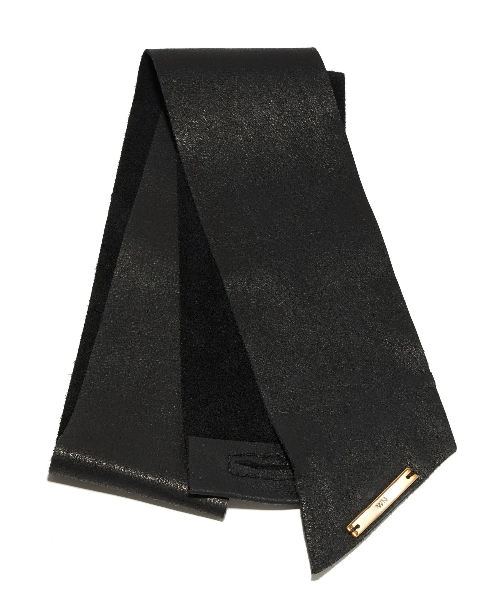 Wide Leather Scarf Tie Choker