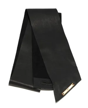 Wide Leather Scarf Tie Choker