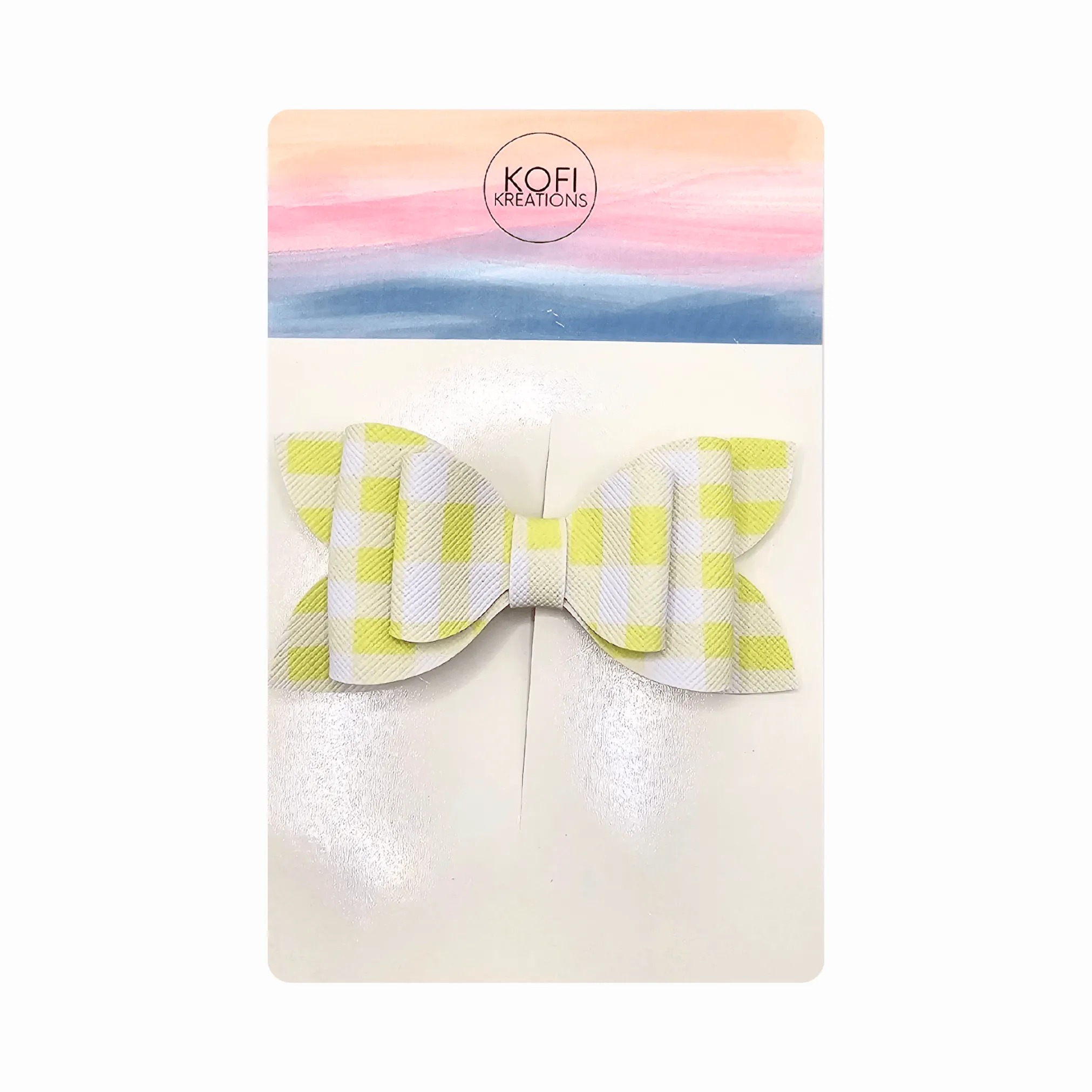Yellow Plaid Hair Bow