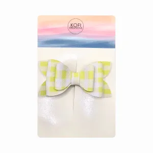 Yellow Plaid Hair Bow