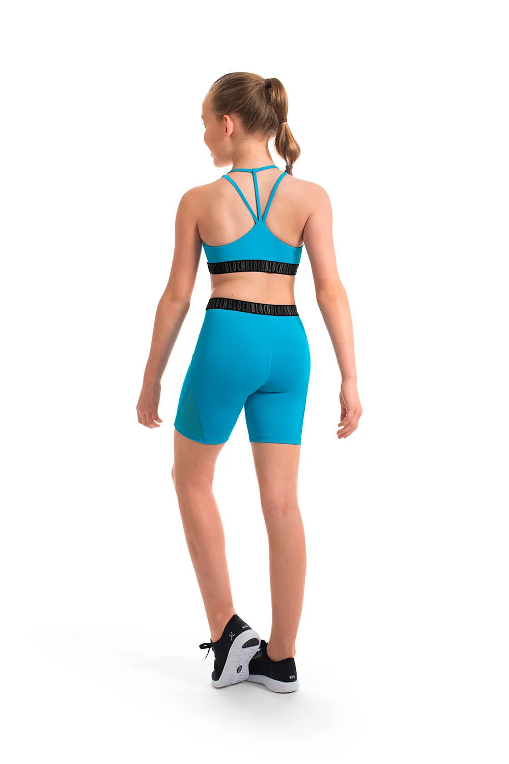 ZS55088G - Bloch Alexia Branded Elastic Girls Double Strap Crop Top