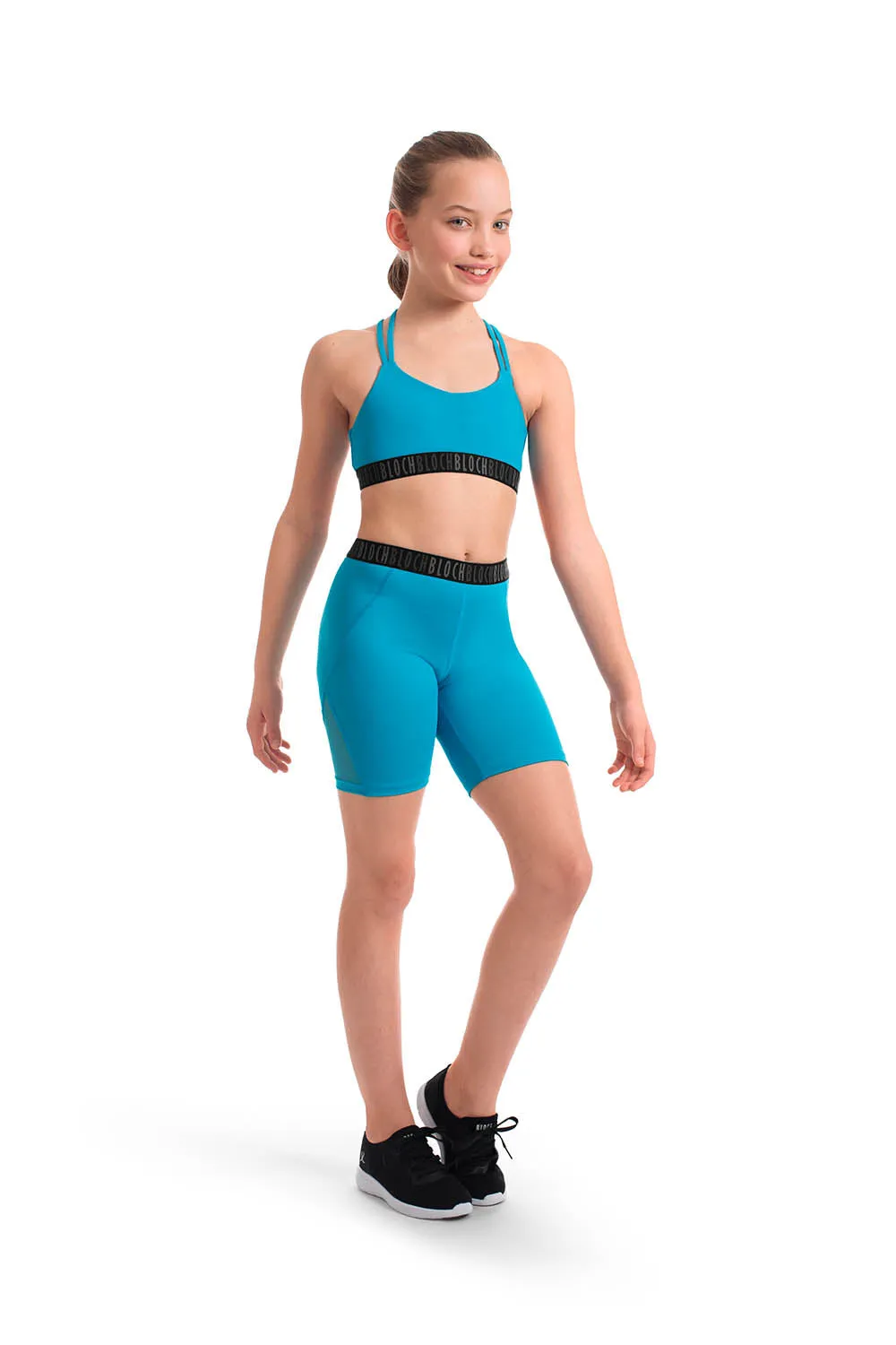 ZS55088G - Bloch Alexia Branded Elastic Girls Double Strap Crop Top